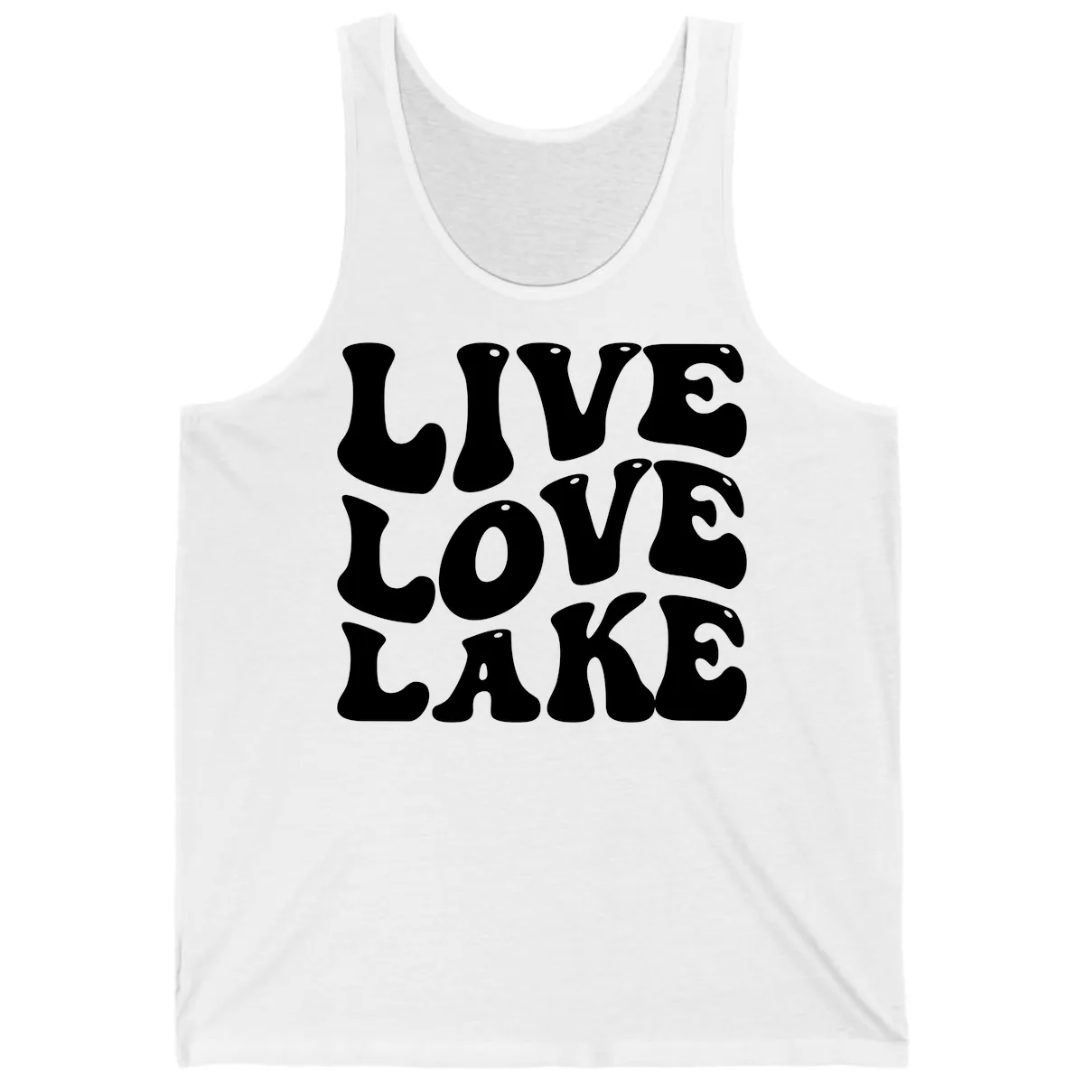 Live Love Lake Retro Graphic Tank in White