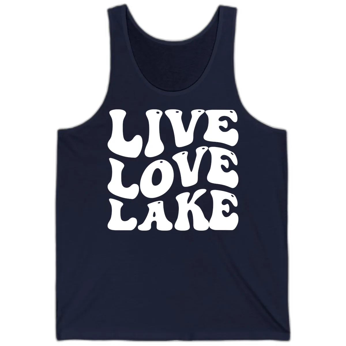 Live Love Lake Retro Graphic Tank in Navy