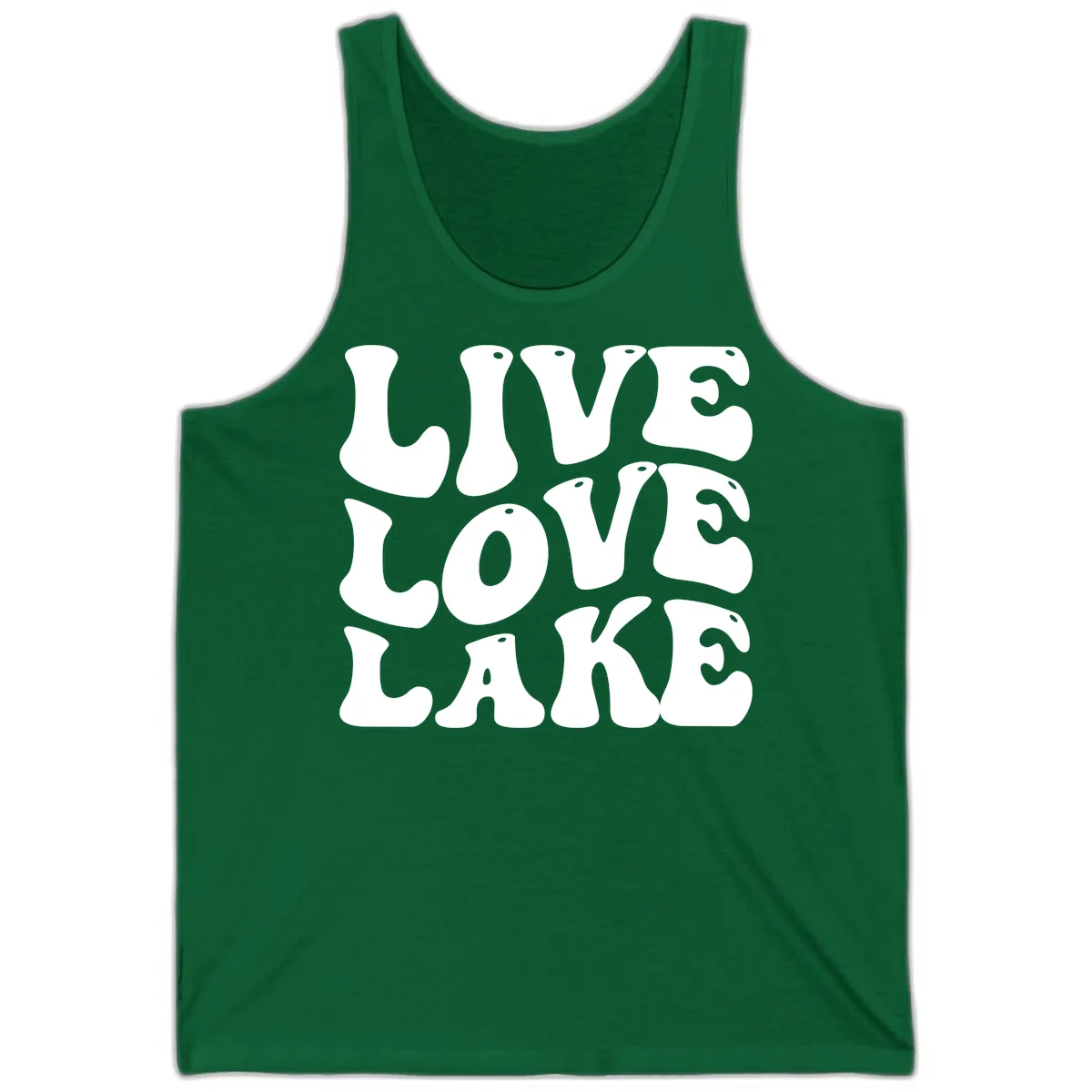 Live Love Lake Retro Graphic Tank in Kelly