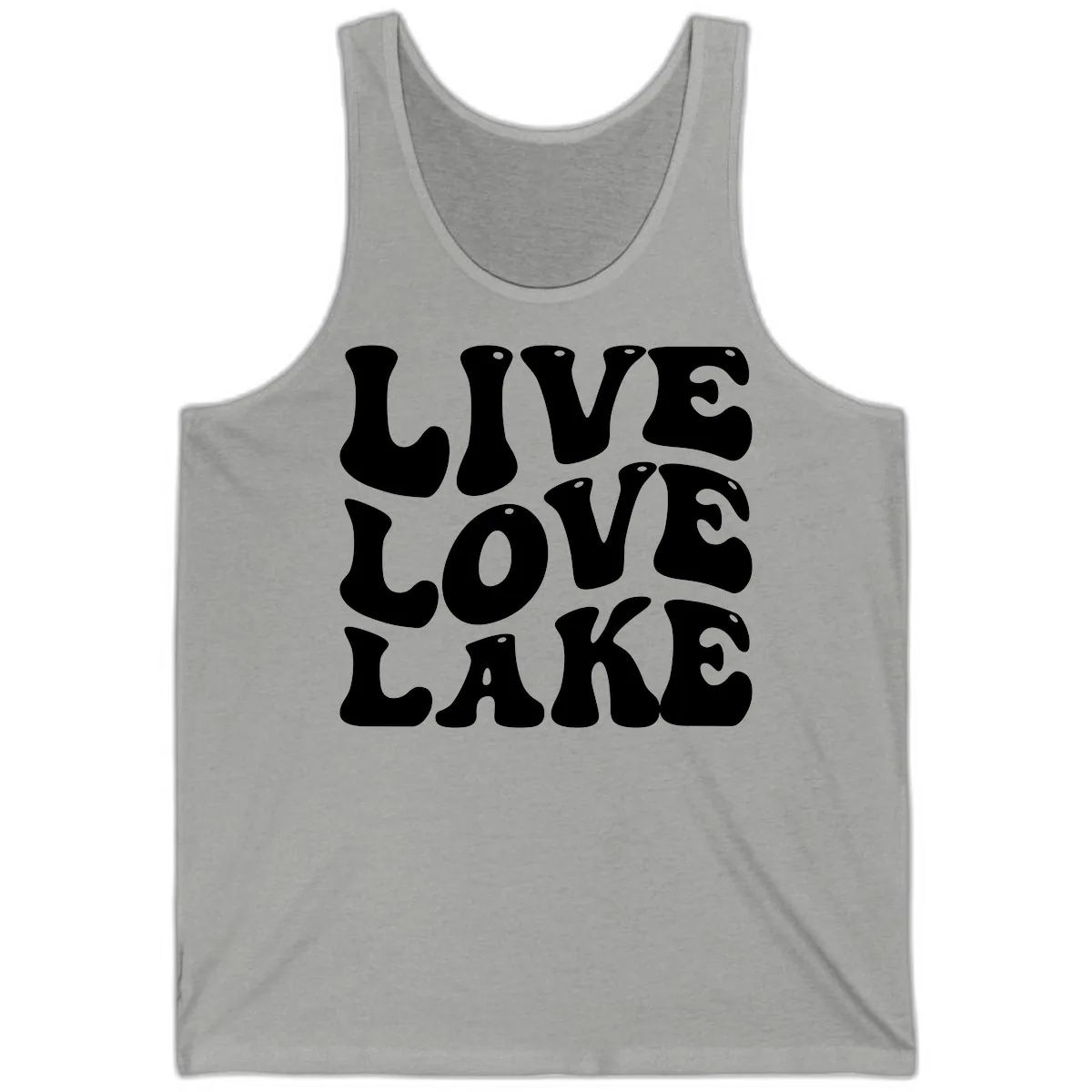 Live Love Lake Retro Graphic Tank in Athletic Heather