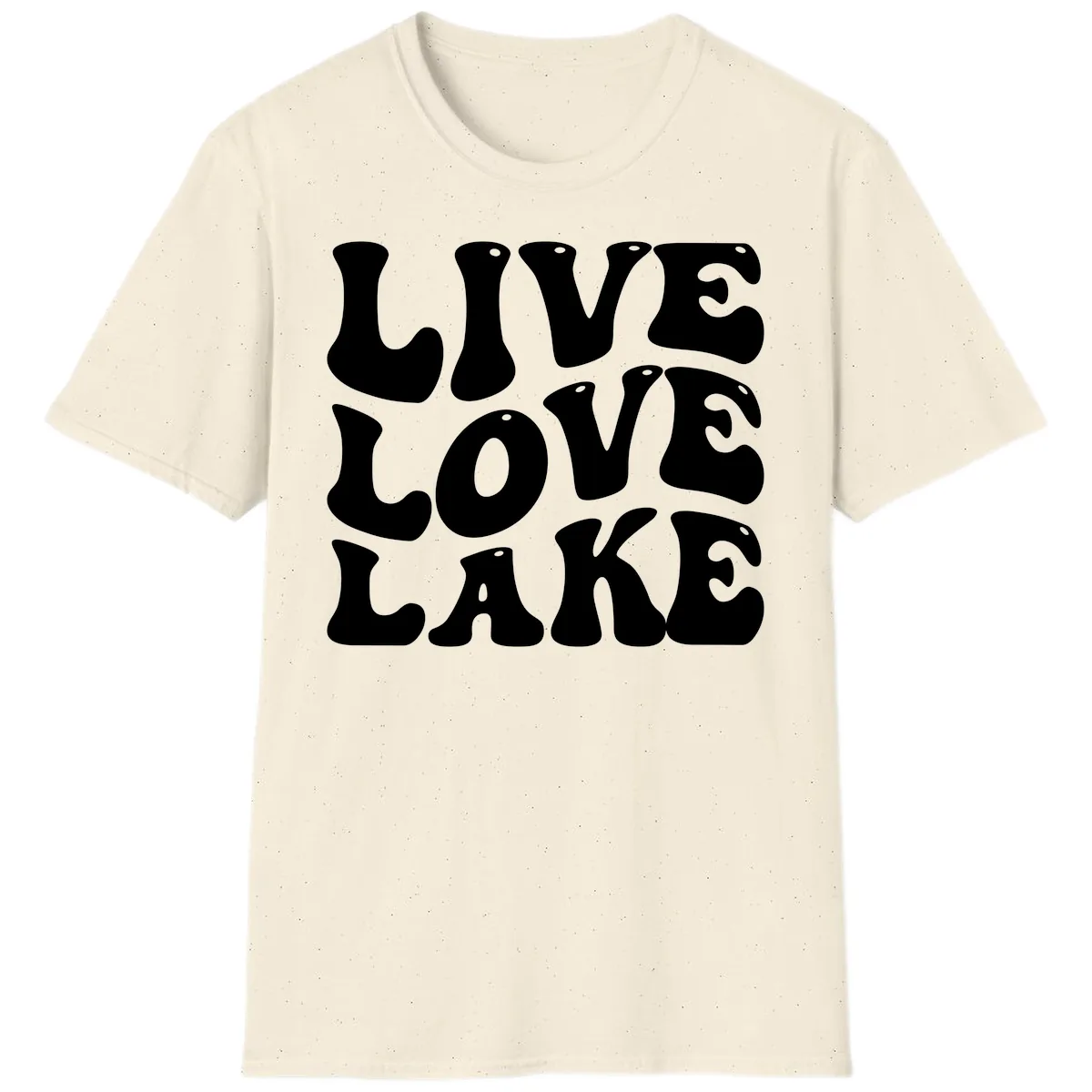 Live Love Lake Retro Graphic T-Shirt in Natural