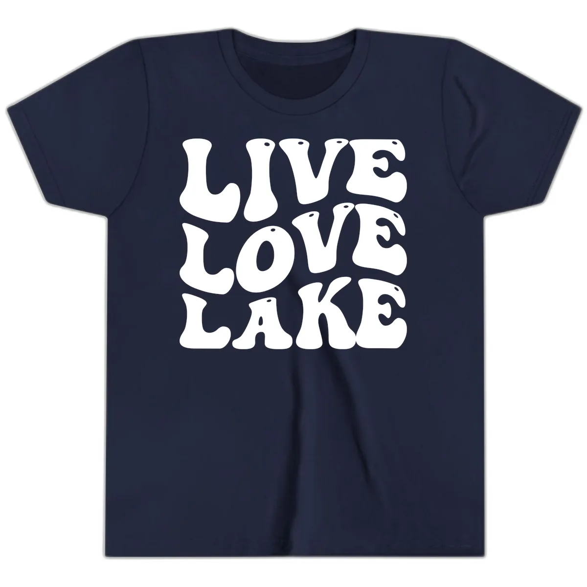 Live Love Lake Retro Graphic Youth T-Shirt in Navy
