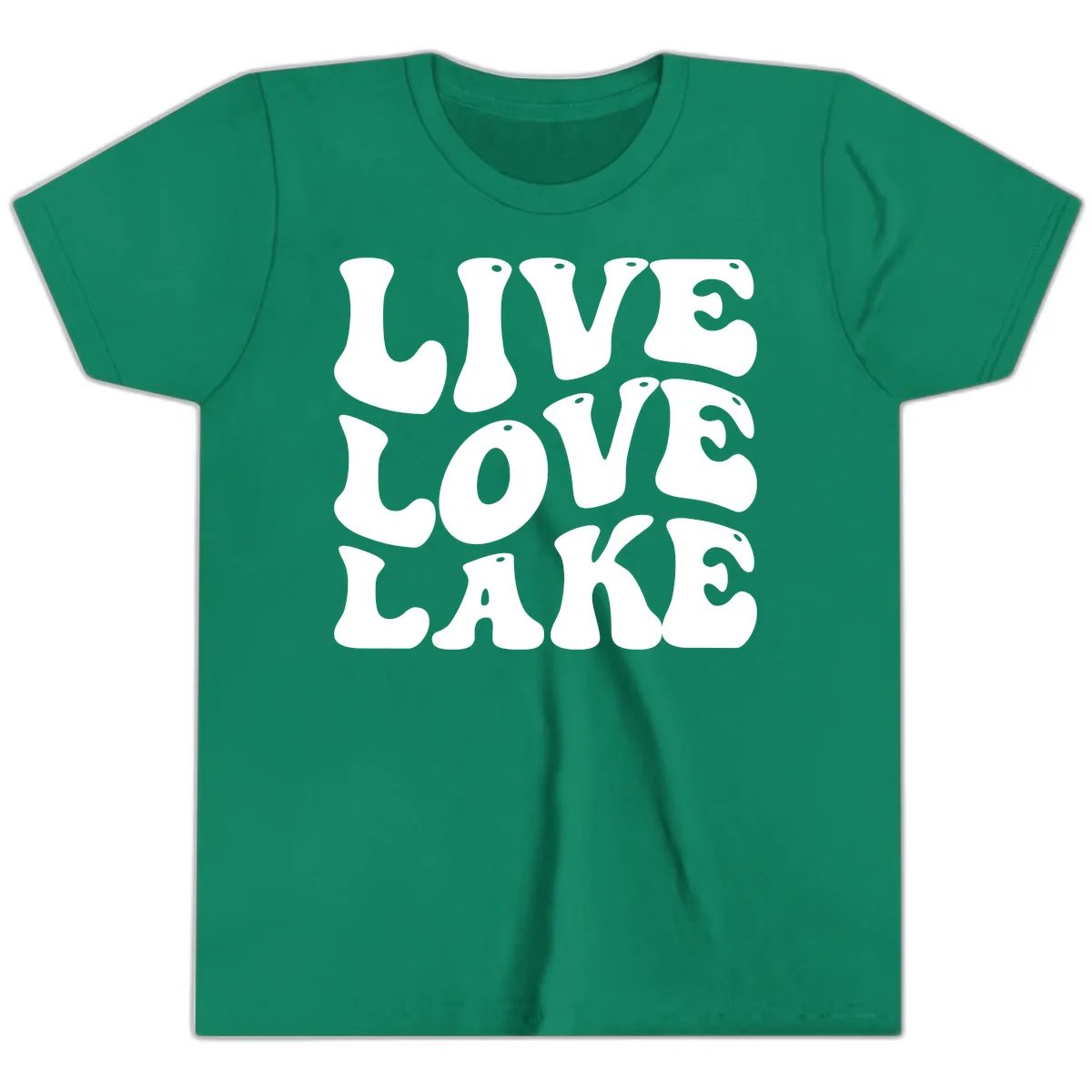 Live Love Lake Retro Graphic Youth T-Shirt in Kelly