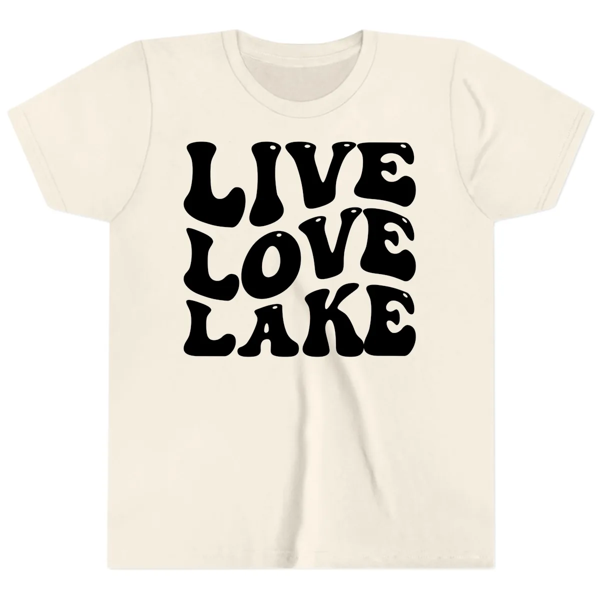 Live Love Lake Retro Graphic Youth T-Shirt in Natural