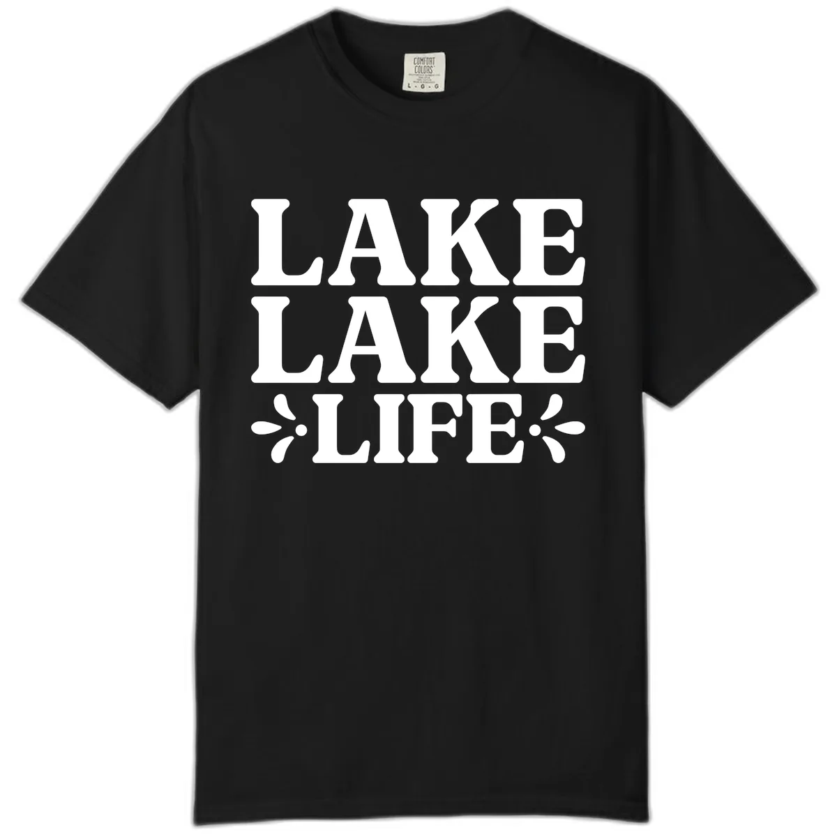 Lake Life Retro Typography Comfort Color in Black