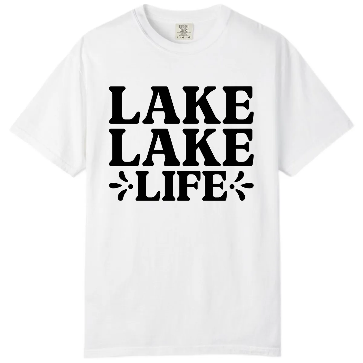 Lake Life Retro Typography Comfort Color in White