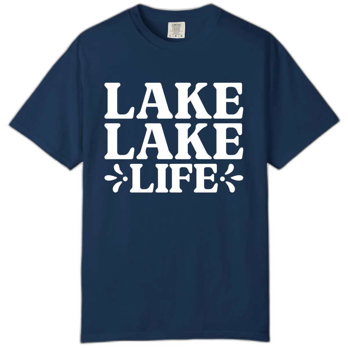Lake Life Retro Typography Comfort Color in Navy