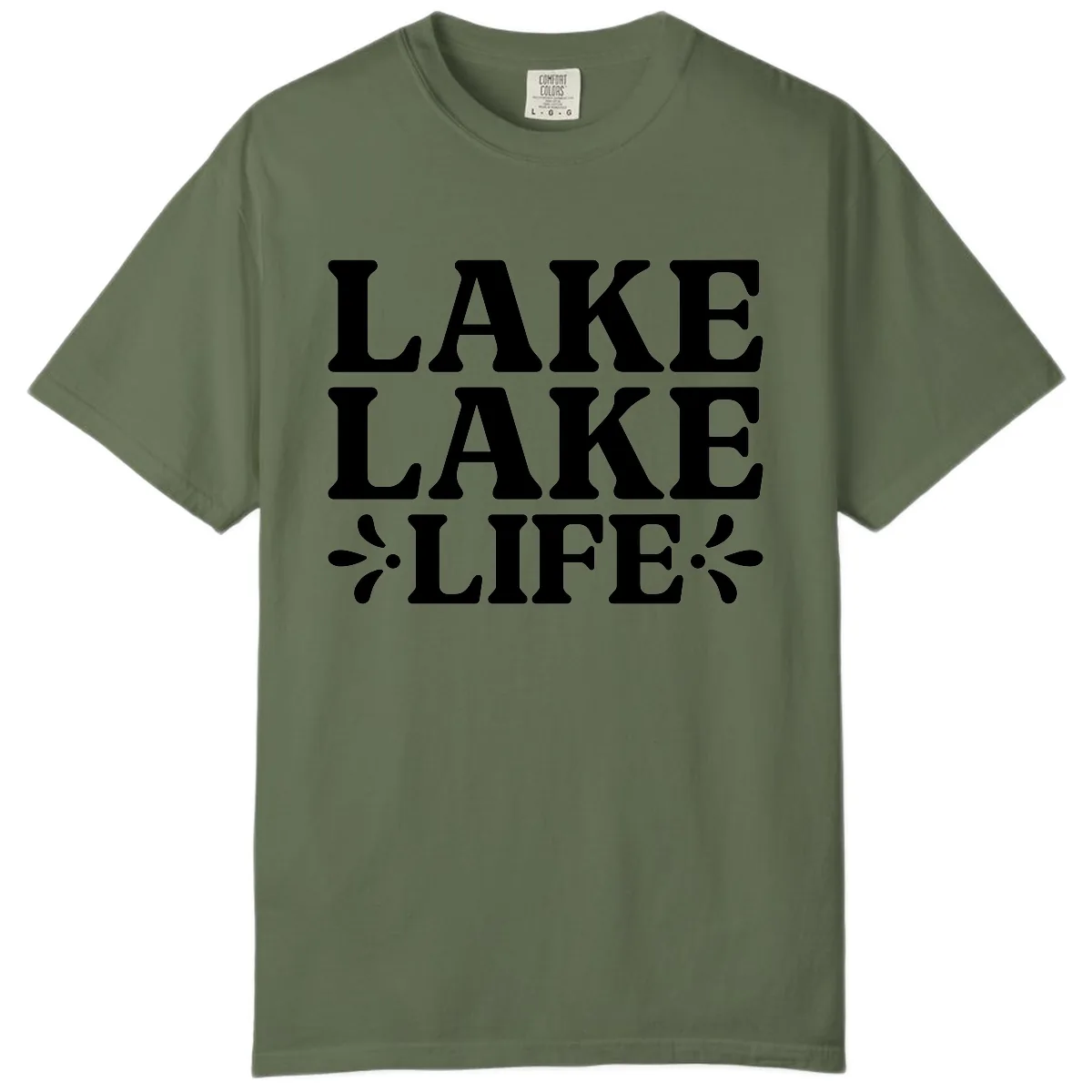 Lake Life Retro Typography Comfort Color in Sage