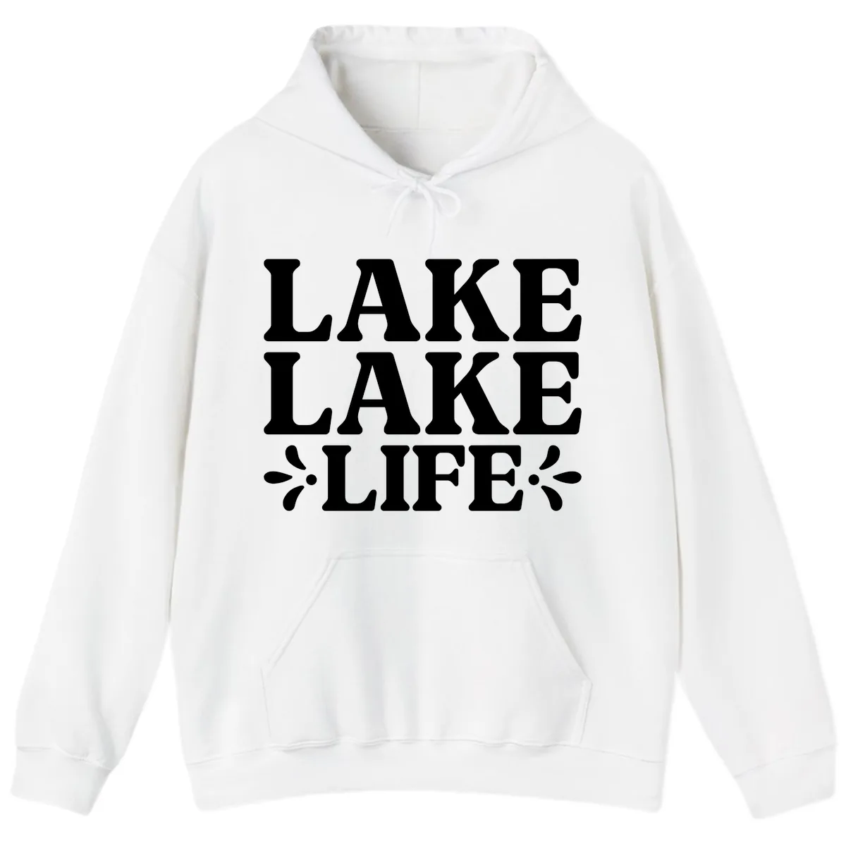 Lake Life Retro Typography Hoodie in White