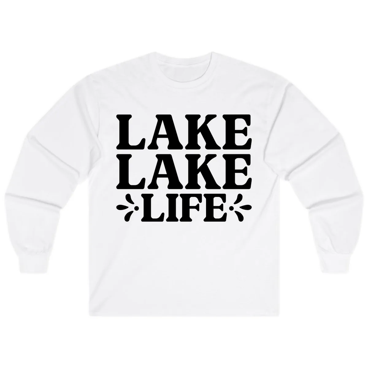 Lake Life Retro Typography Long Sleeve in White