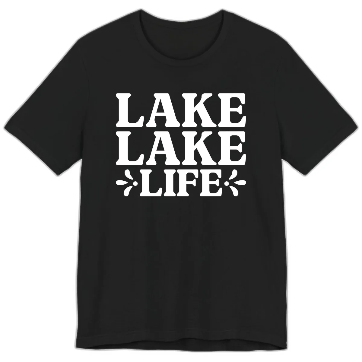 Lake Life Retro Typography Premium T-Shirt in Black