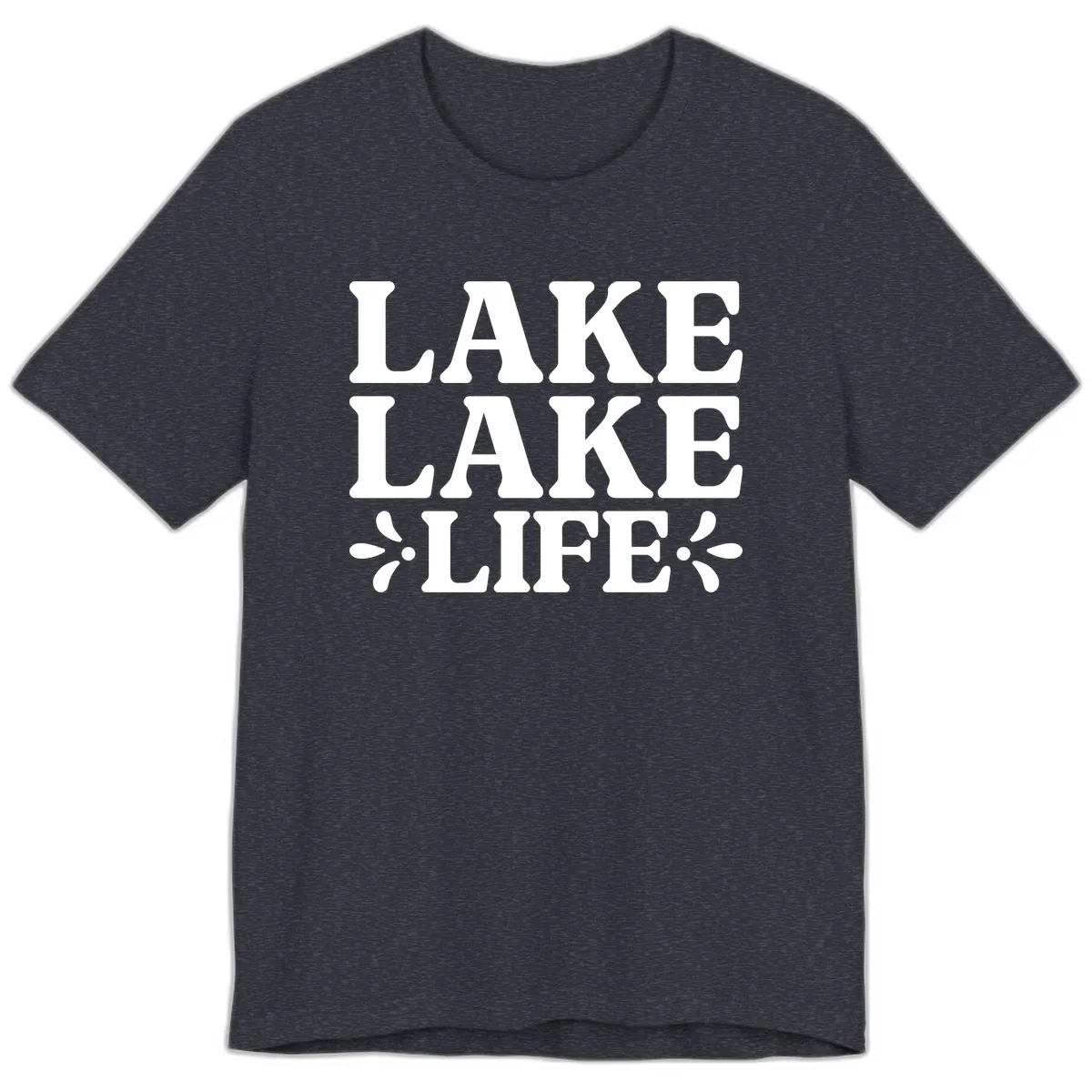 Lake Life Retro Typography Premium T-Shirt in Heather Navy
