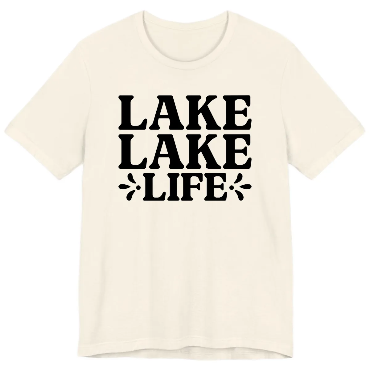 Lake Life Retro Typography Premium T-Shirt in Natural