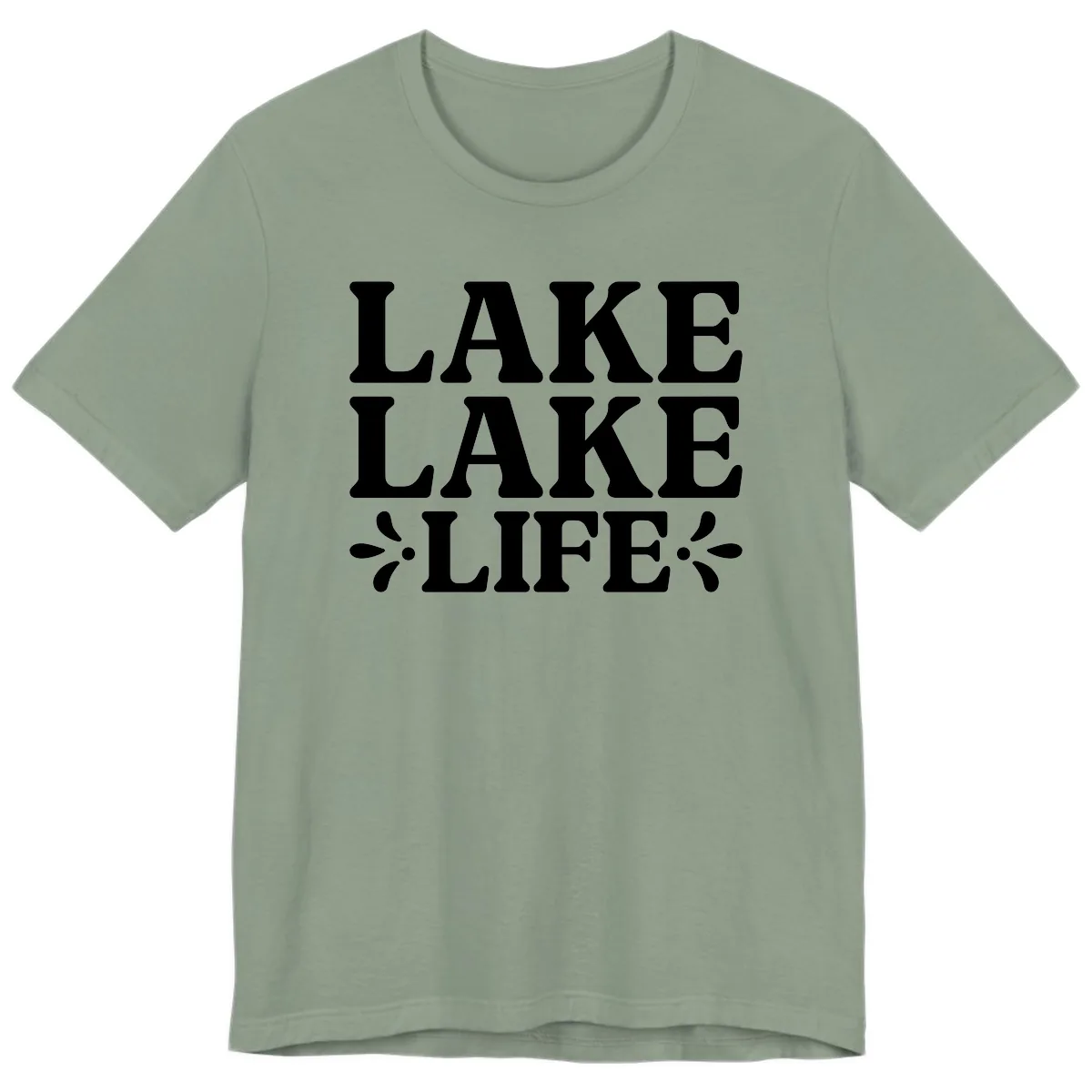 Lake Life Retro Typography Premium T-Shirt in Sage