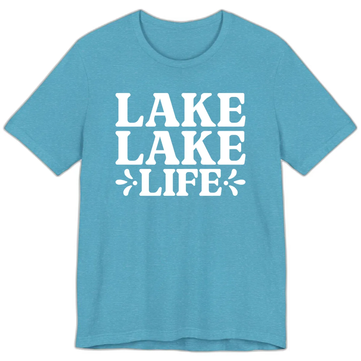 Lake Life Retro Typography Premium T-Shirt in Heather Aqua
