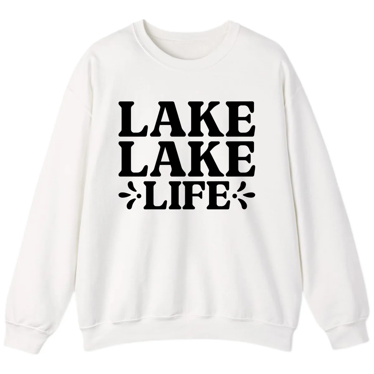 Lake Life Retro Typography Sweatshirt in White