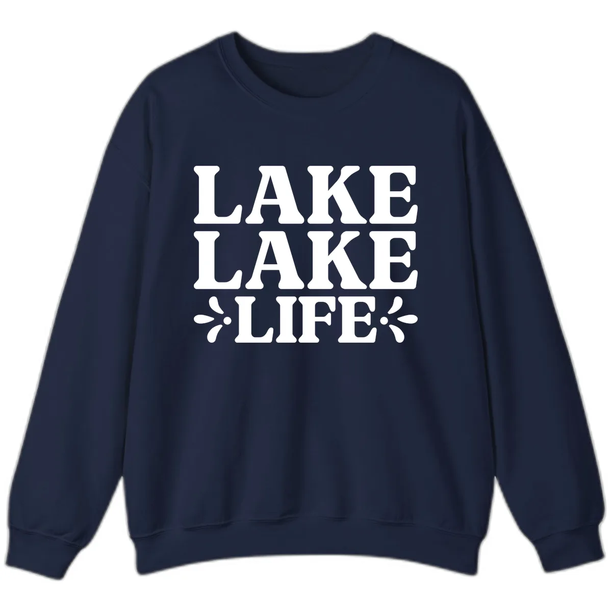 Lake Life Retro Typography Sweatshirt in Navy