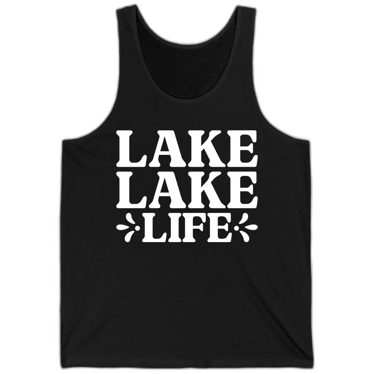 Lake Life Retro Typography Tank in Black