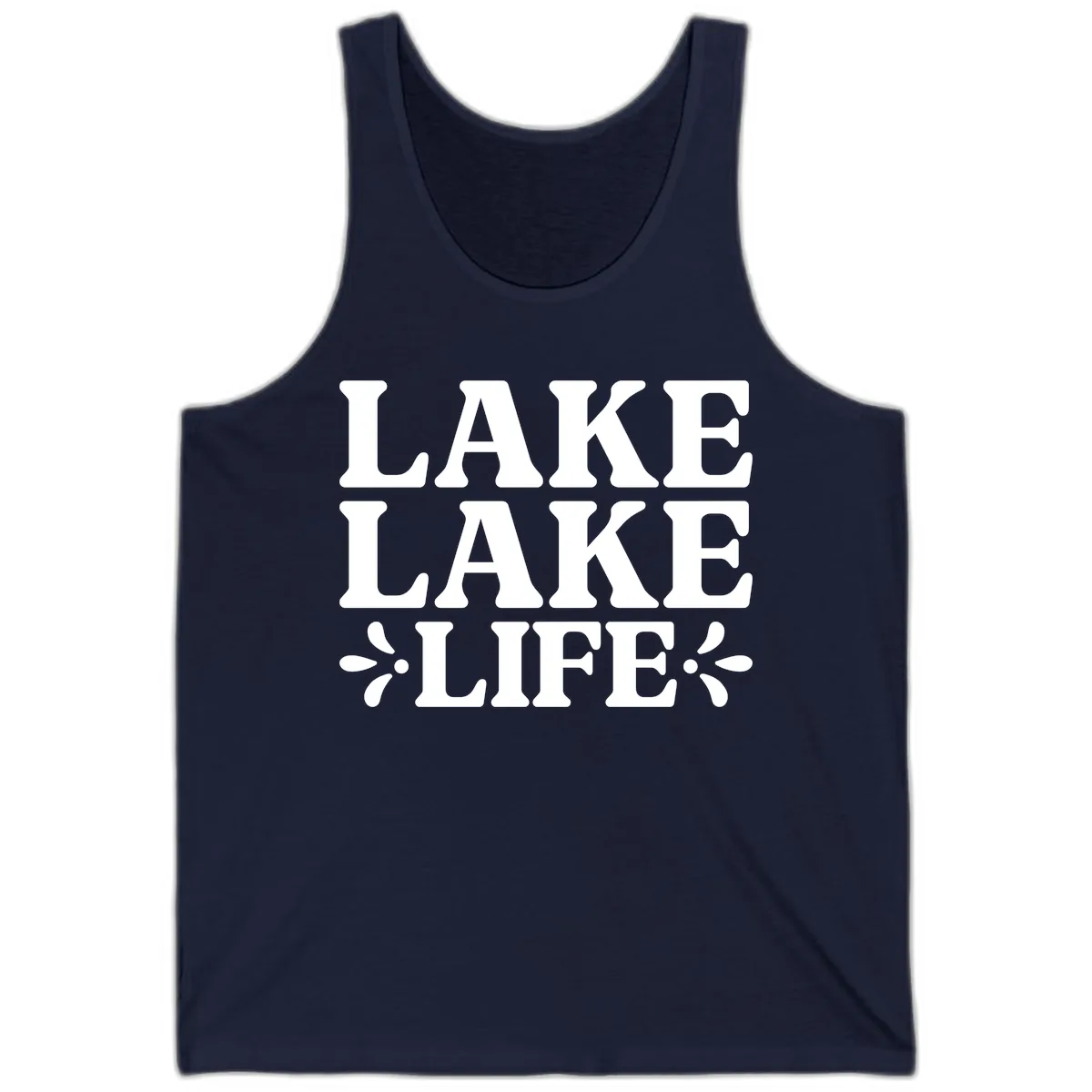 Lake Life Retro Typography Tank in Navy
