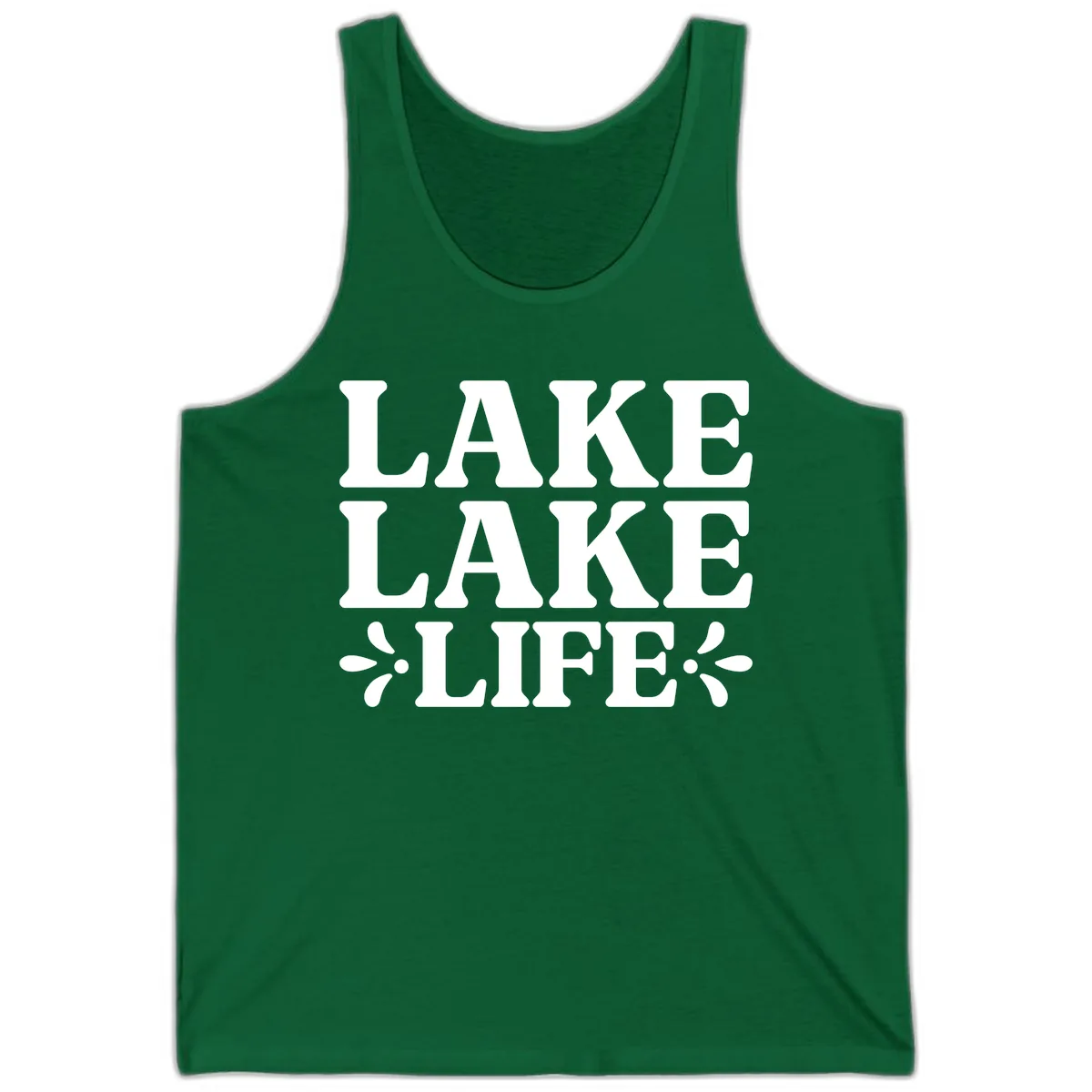 Lake Life Retro Typography Tank in Kelly