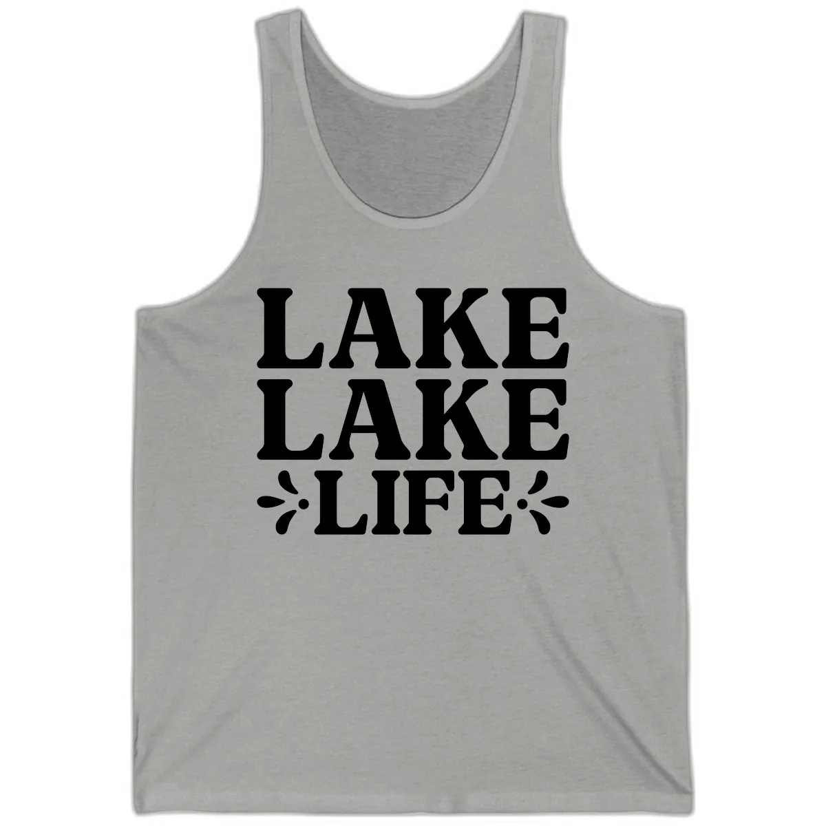 Lake Life Retro Typography Tank in Athletic Heather