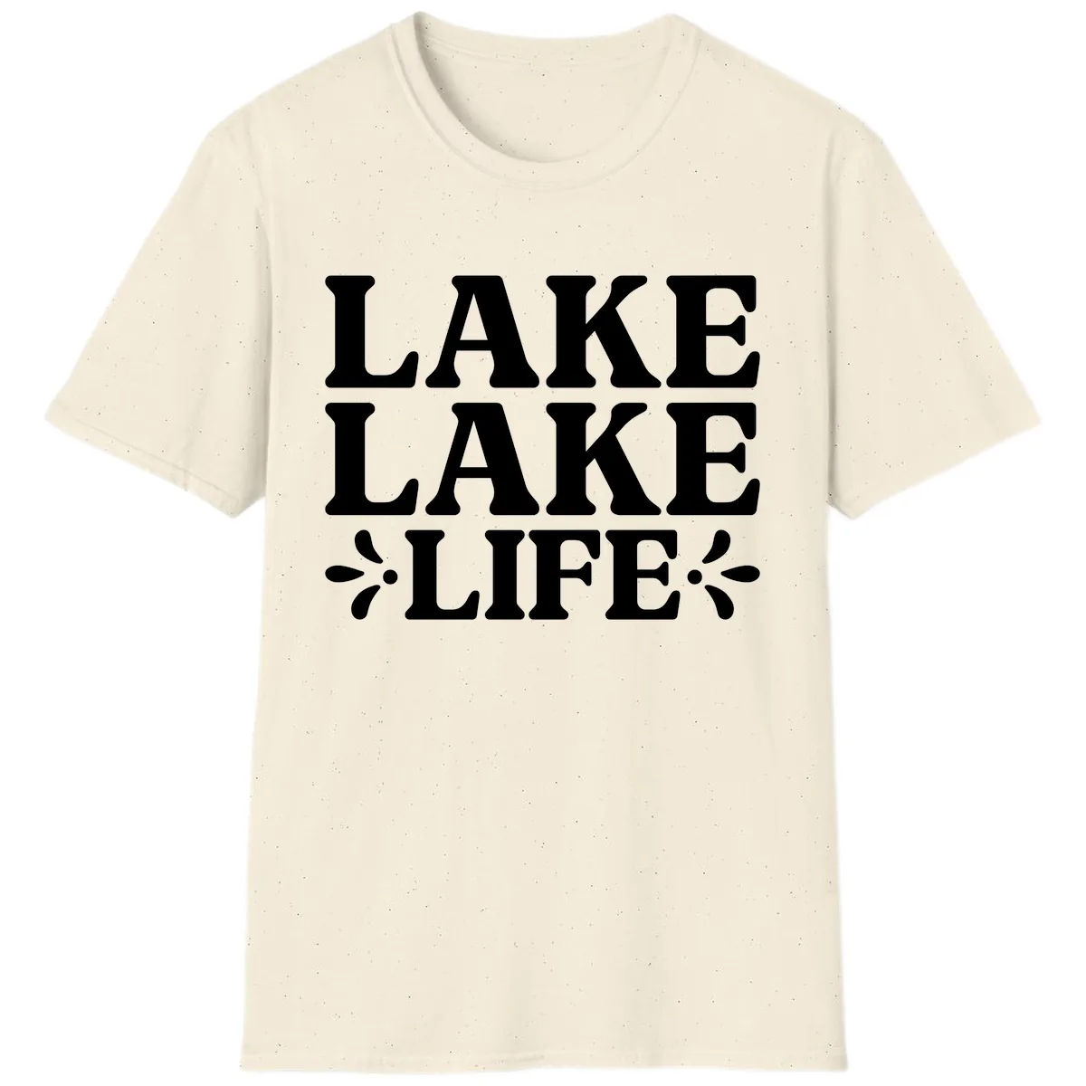 Lake Life Retro Typography T-Shirt in Natural