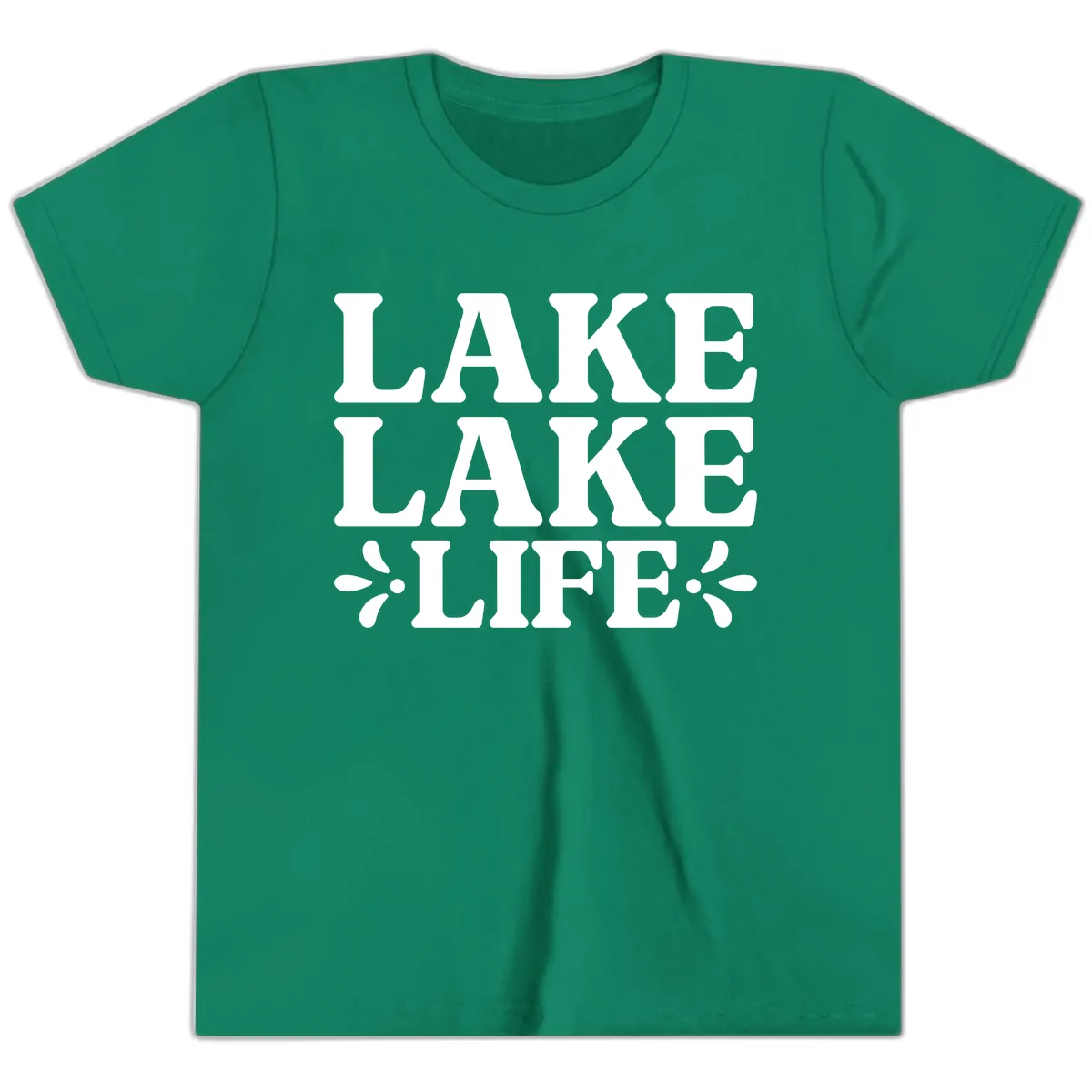 Lake Life Retro Typography Youth T-Shirt in Kelly