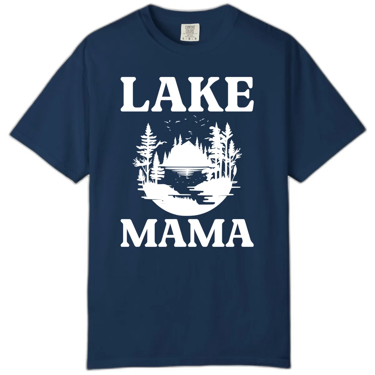 Lake Mama Nature Scene Comfort Color in Navy