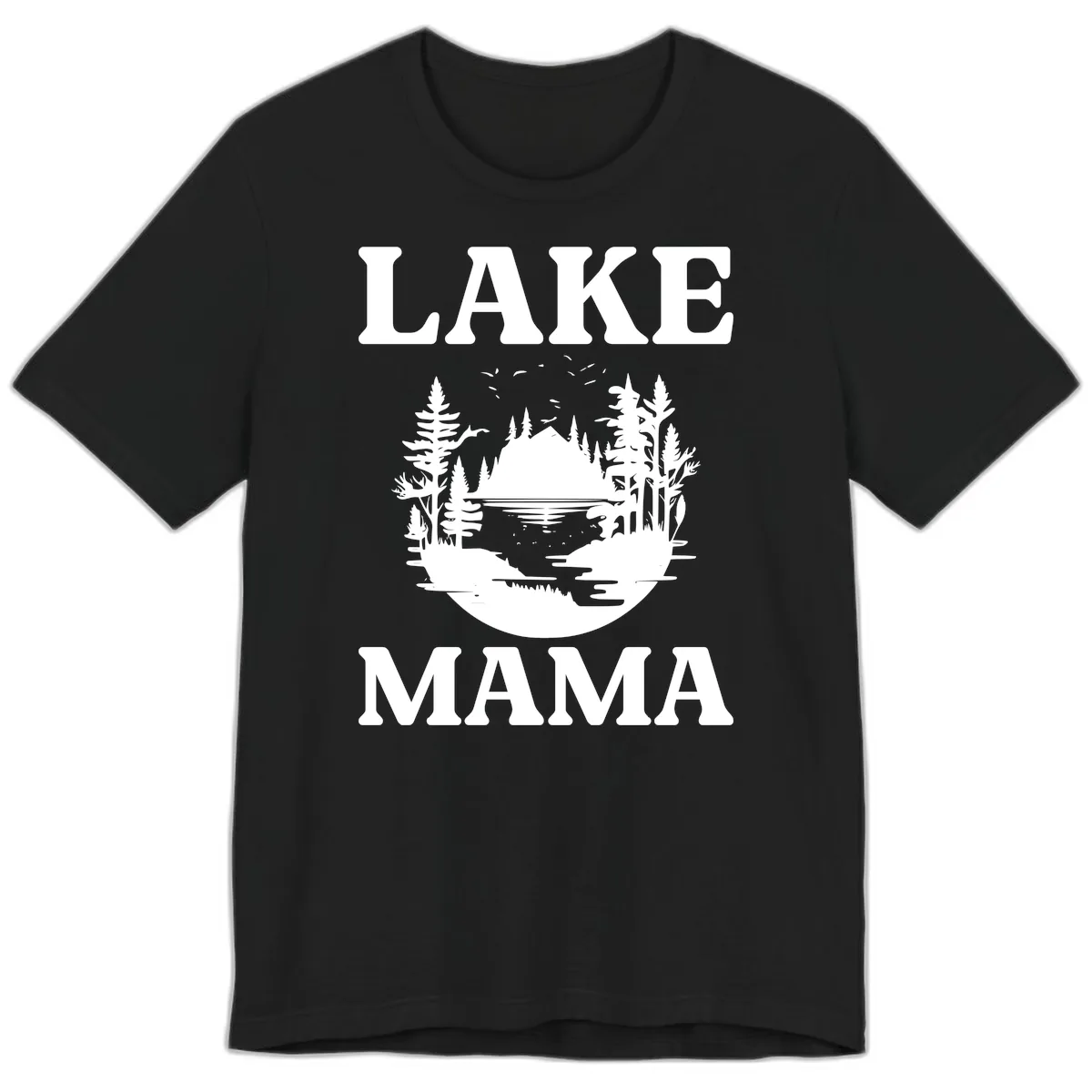 Lake Mama Nature Scene Premium T-Shirt in Black