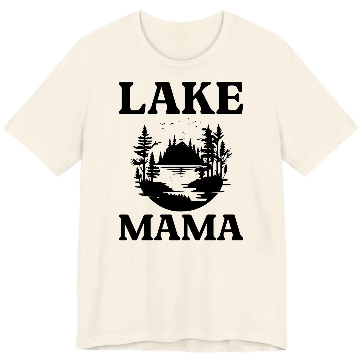 Lake Mama Nature Scene Premium T-Shirt in Natural