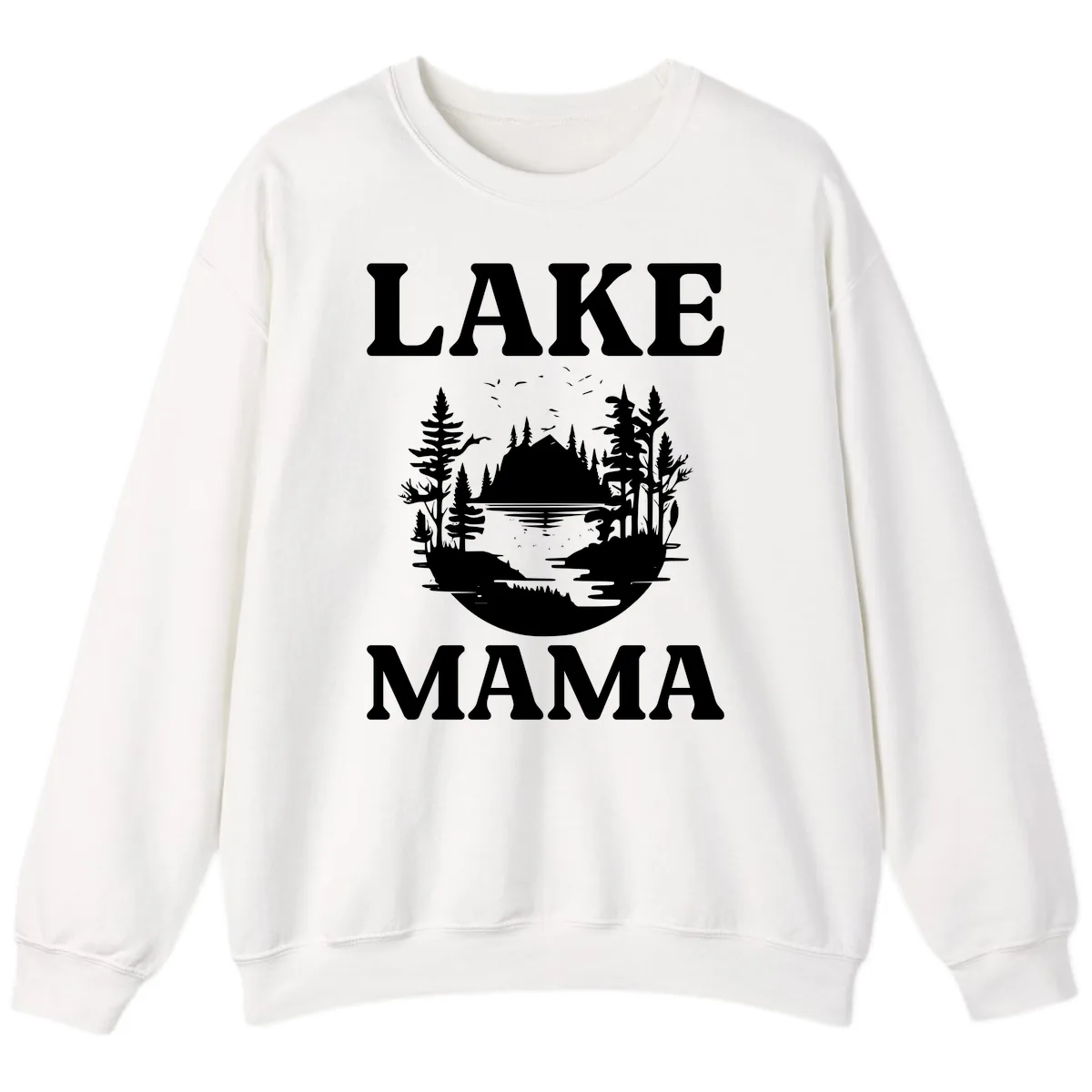 Lake Mama Nature Scene Sweatshirt in White