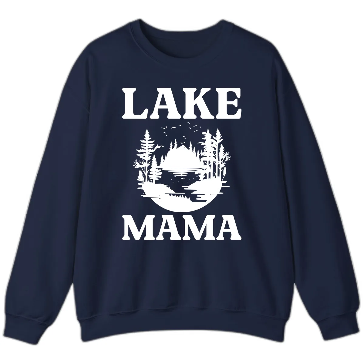 Lake Mama Nature Scene Sweatshirt in Navy