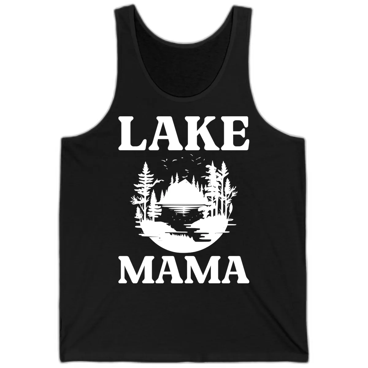 Lake Mama Nature Scene Tank in Black