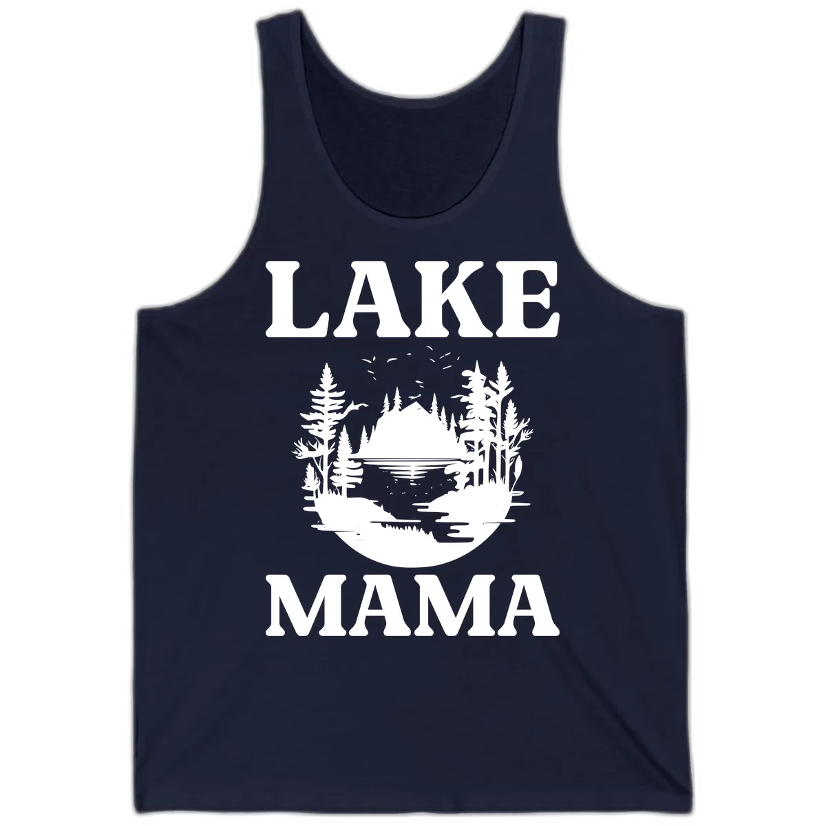 Lake Mama Nature Scene Tank in Navy