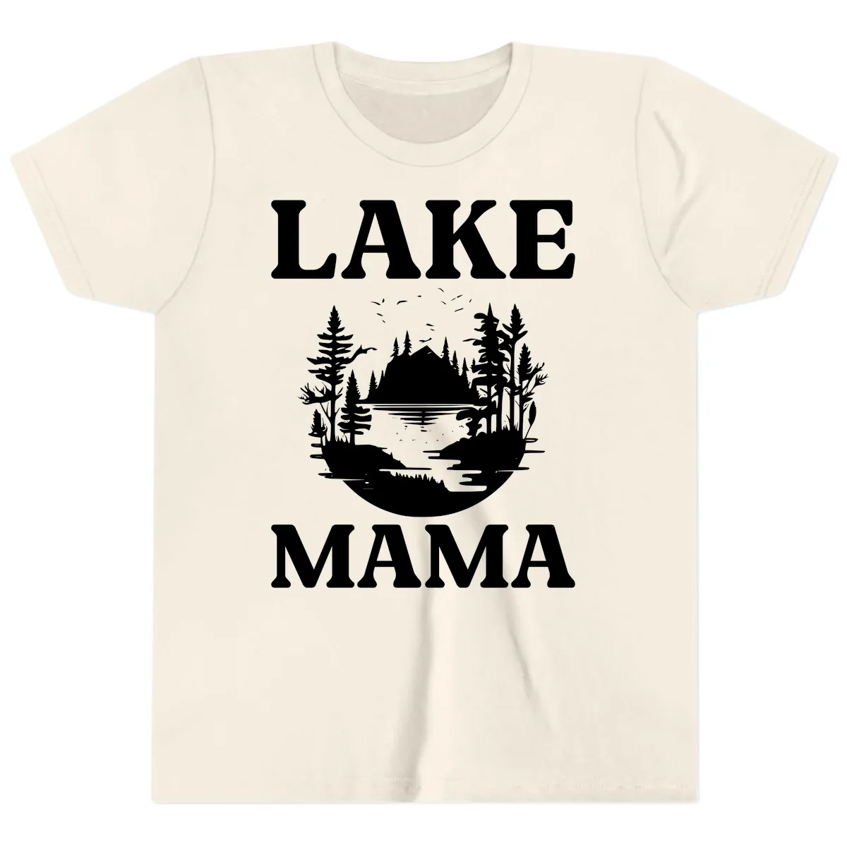 Lake Mama Nature Scene Youth T-Shirt in Natural