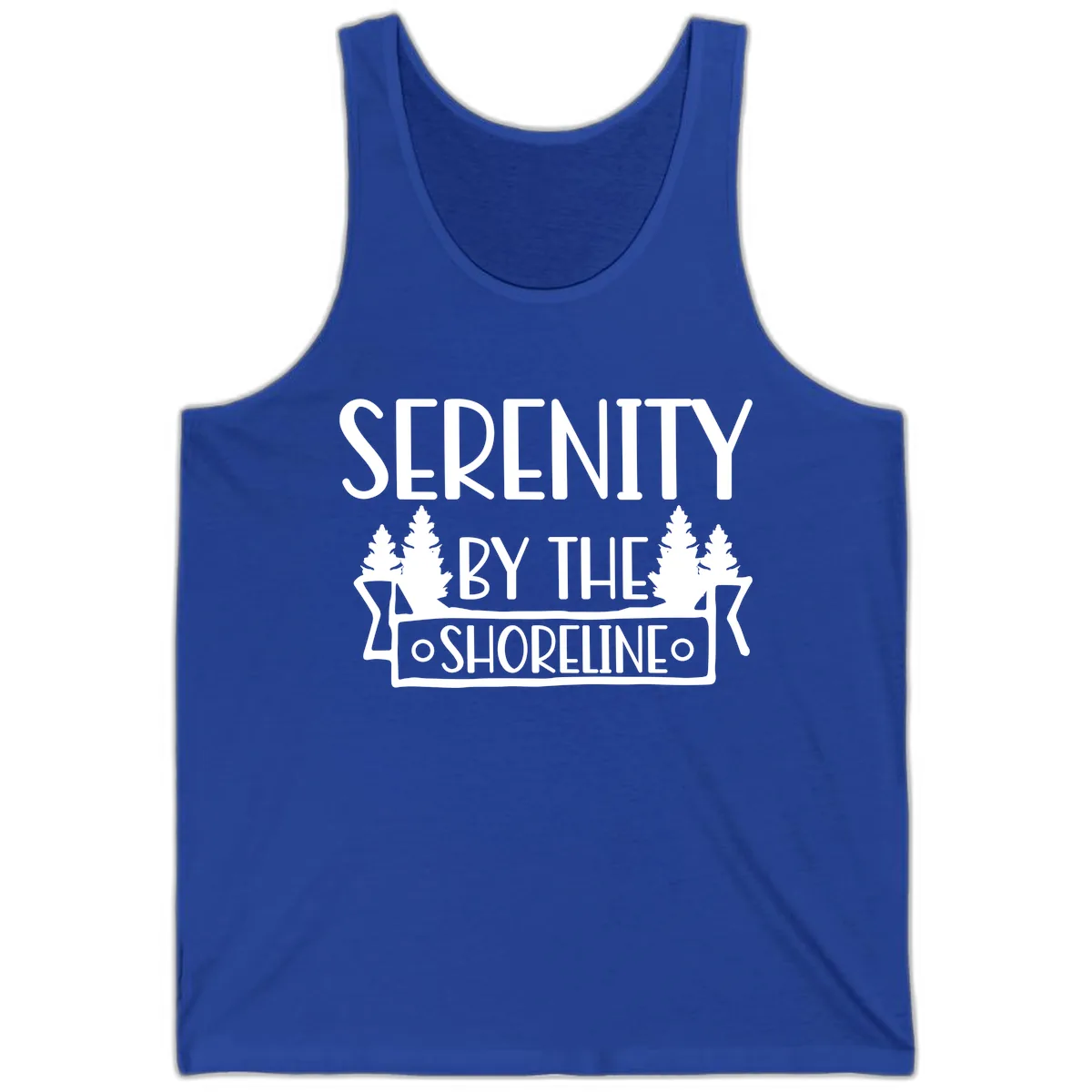 Serenity By The Shoreline Lake Design Tank in True Royal