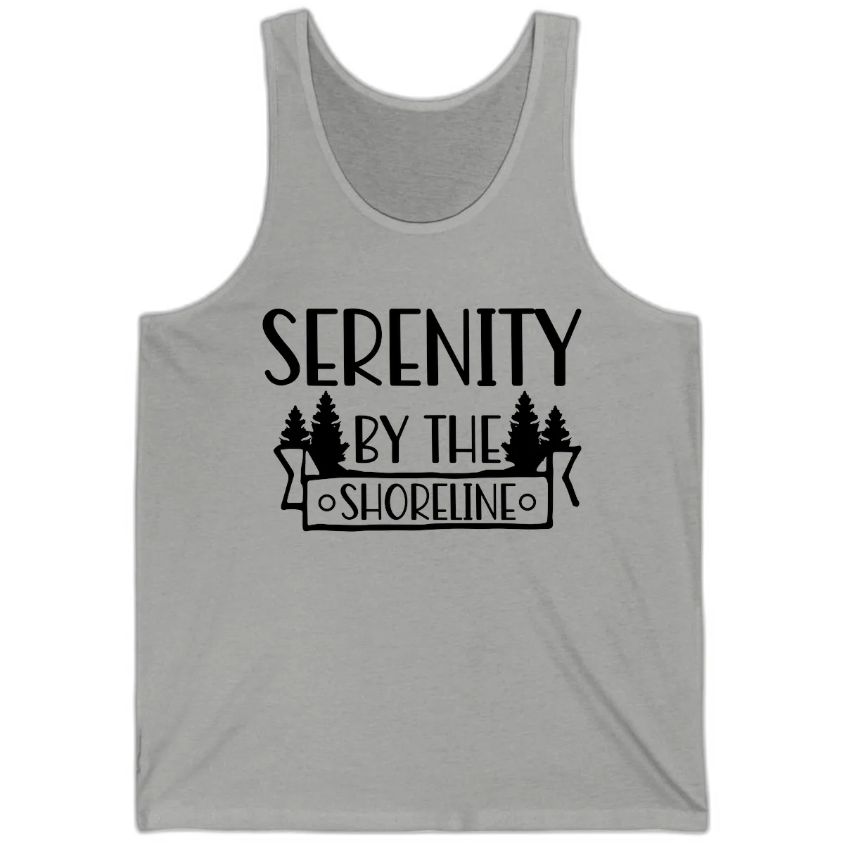 Serenity By The Shoreline Lake Design Tank in Athletic Heather