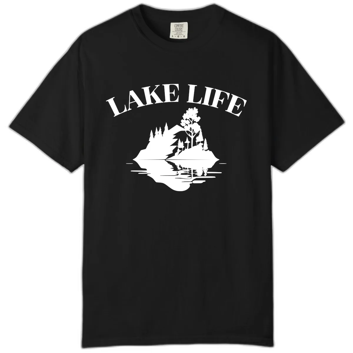 Lake Life Mountain Reflection Comfort Color in Black