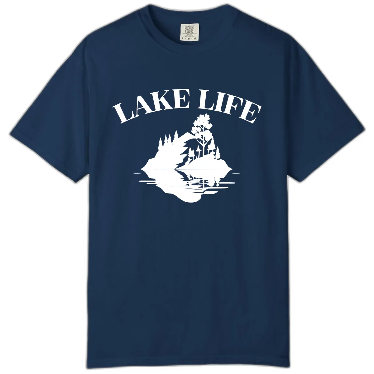 Lake Life Mountain Reflection Comfort Color in Navy