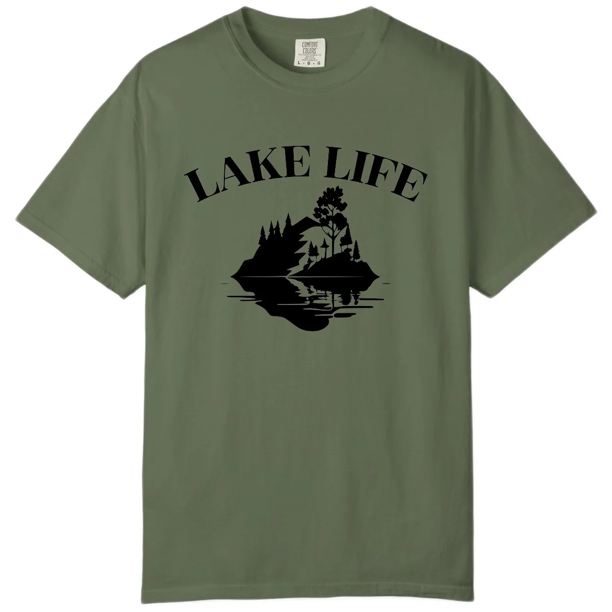 Lake Life Mountain Reflection Comfort Color in Sage