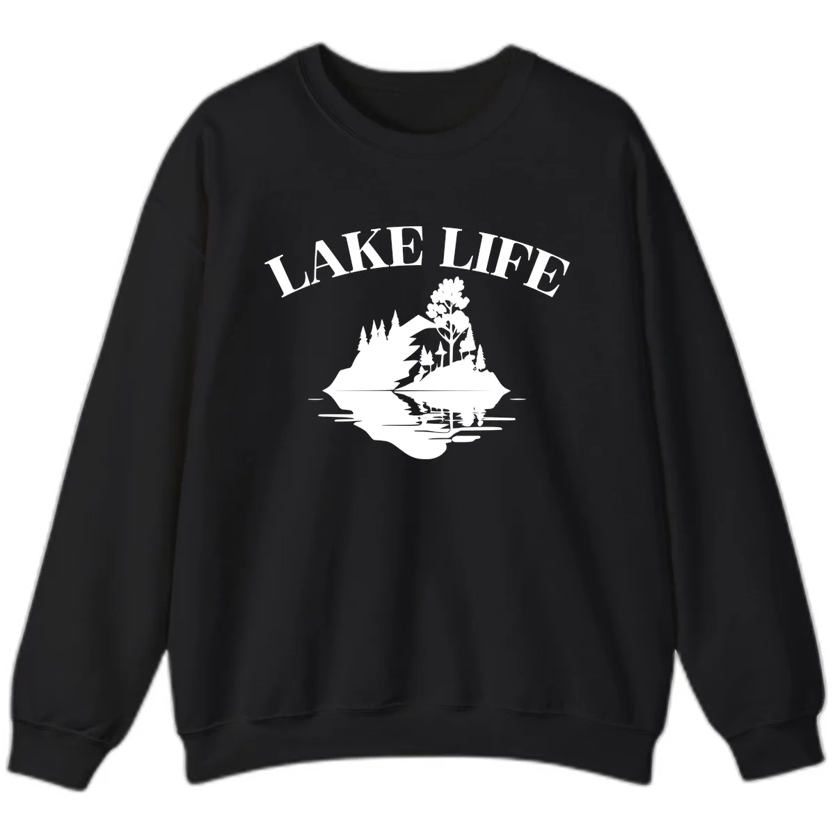 Lake Life Mountain Reflection Sweatshirt in Black