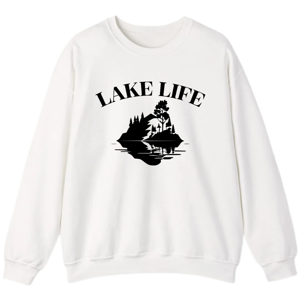 Lake Life Mountain Reflection Sweatshirt in White