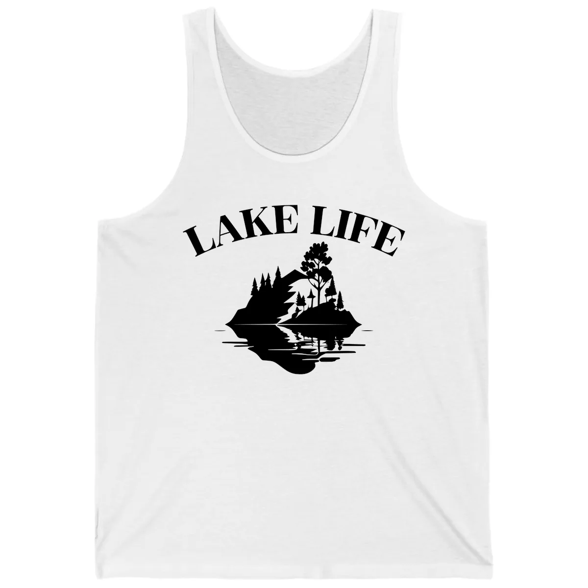 Lake Life Mountain Reflection Tank in White