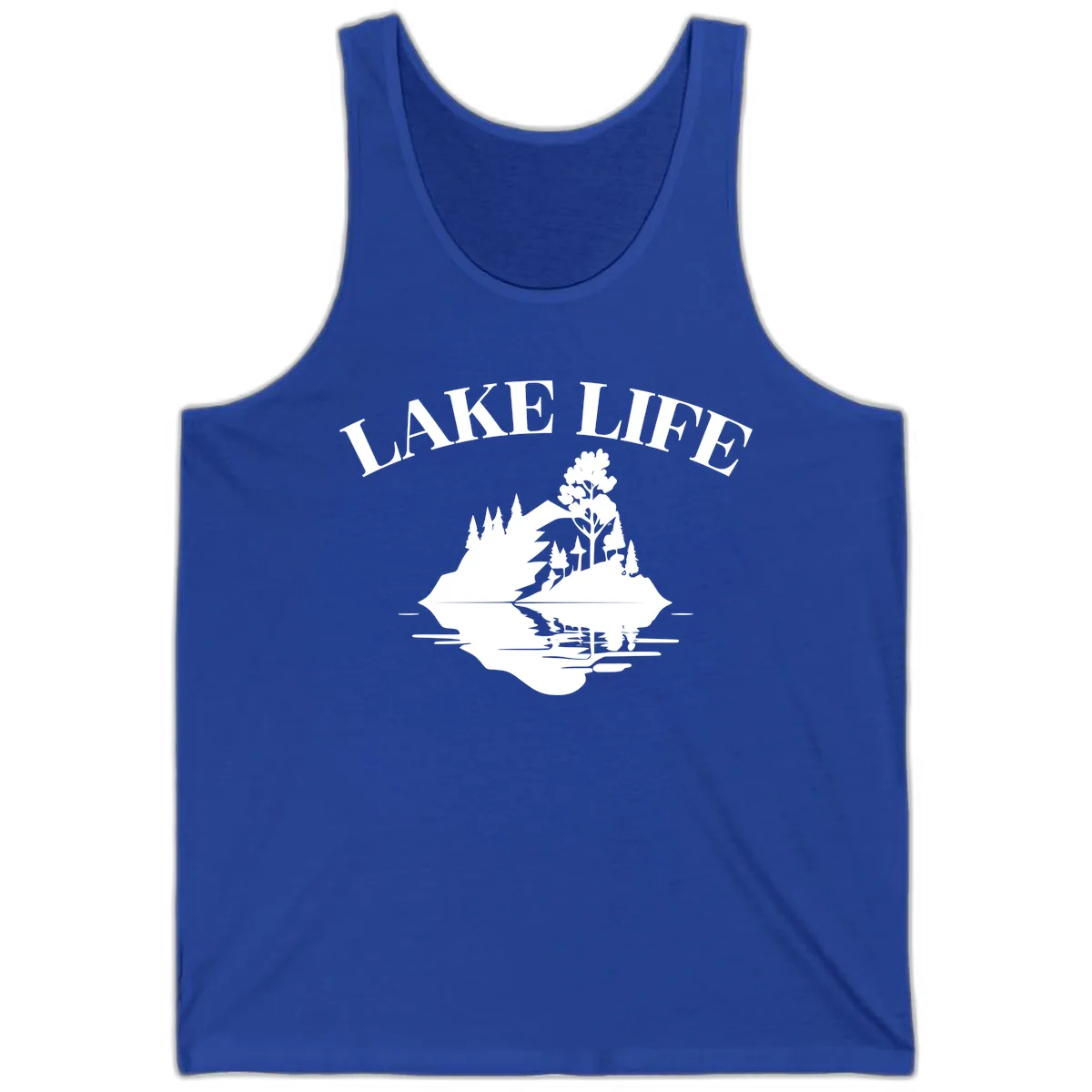 Lake Life Mountain Reflection Tank in True Royal
