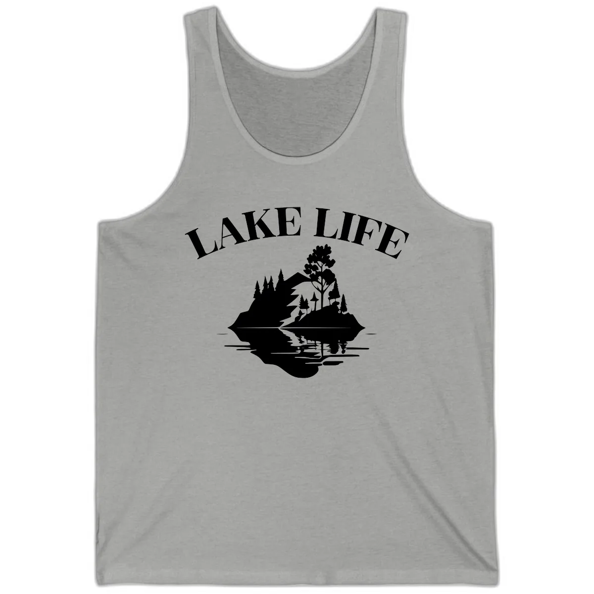Lake Life Mountain Reflection Tank in Athletic Heather