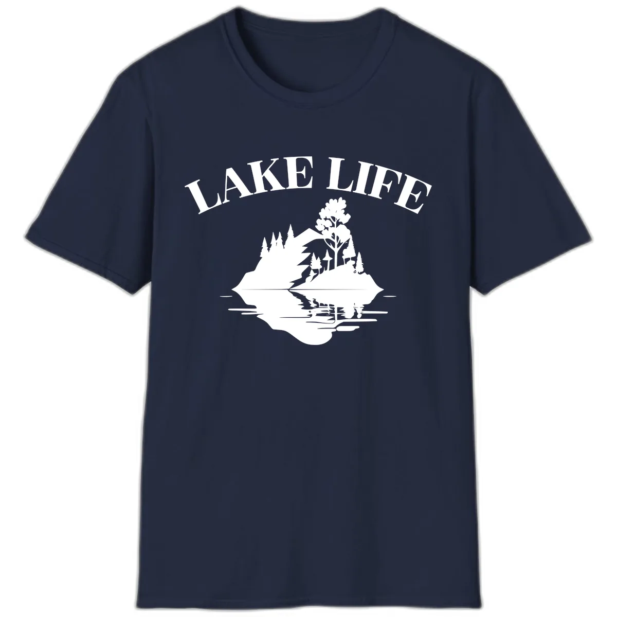 Lake Life Mountain Reflection T-Shirt in Navy