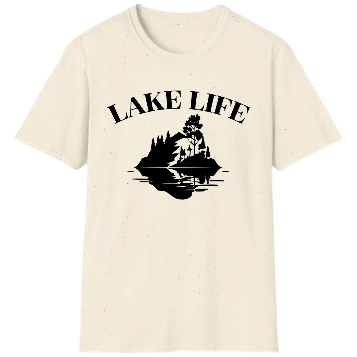 Lake Life Mountain Reflection T-Shirt in Natural