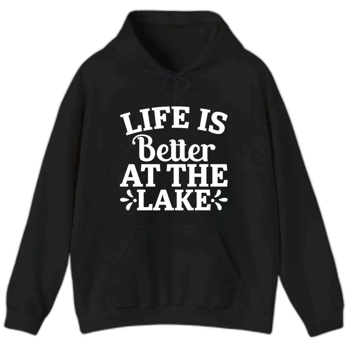 Life Is Better At The Lake Hoodie in Black