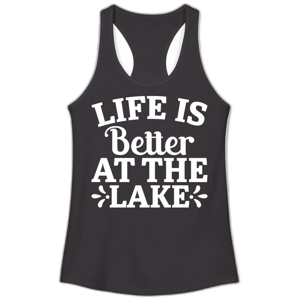 Life Is Better At The Lake Ladies Tank in Black