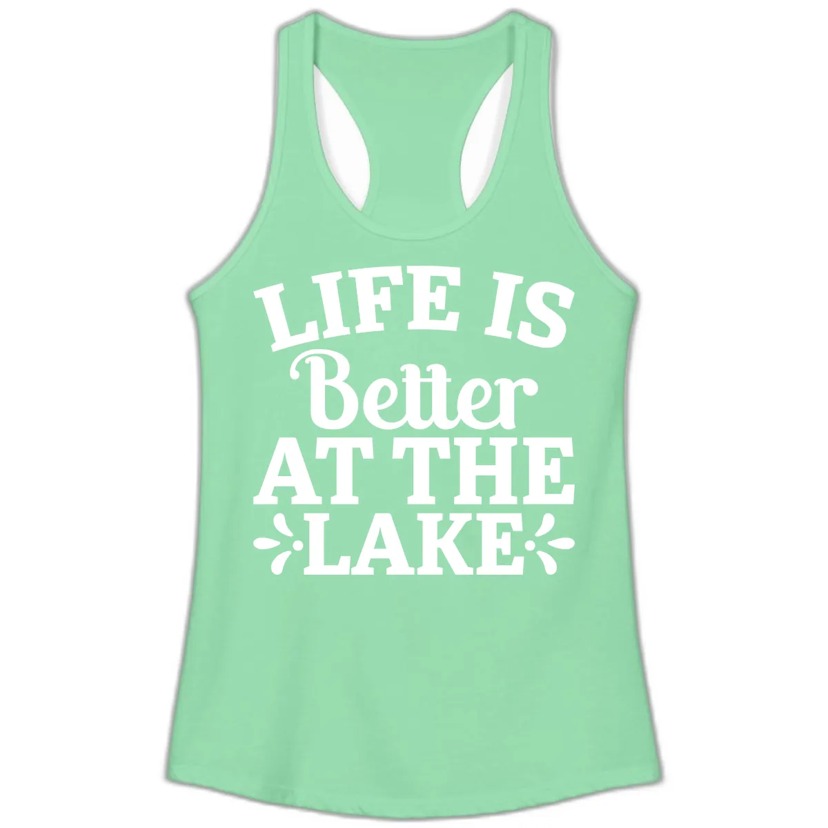Life Is Better At The Lake Ladies Tank in Solid Mint